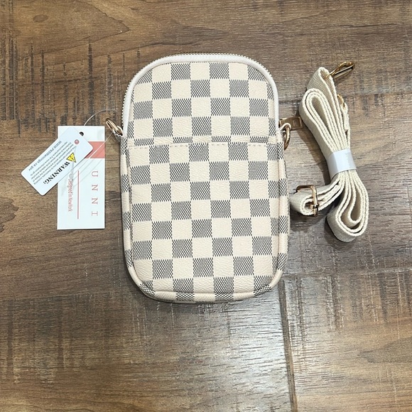 Checkered Crossbody Bag with Strap - Picture 3 of 6